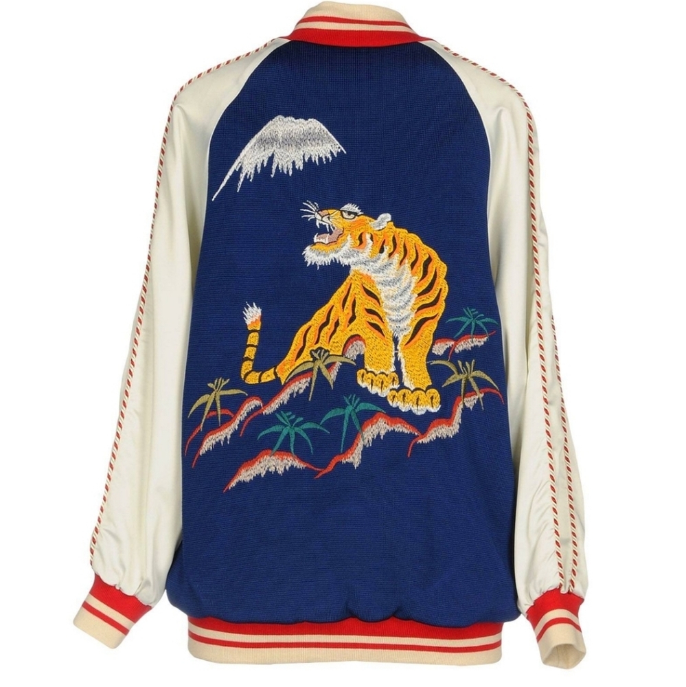 LANEUS TIGER EMBROIDERED BOMBER made in Italy